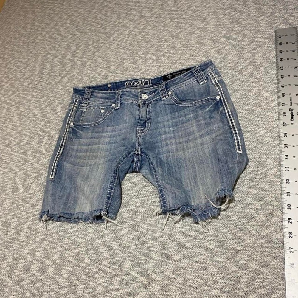 Rock & Roll blue denim shorts ( have been cut) women 30. SKU-B338